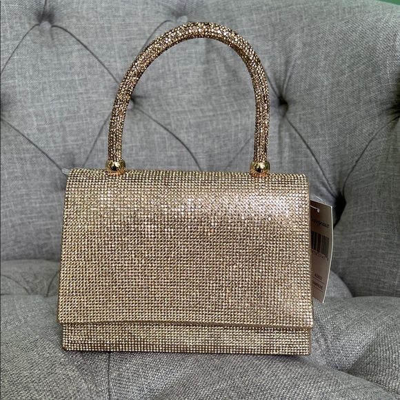 Handbags - Elegant Gold Evening Handbag